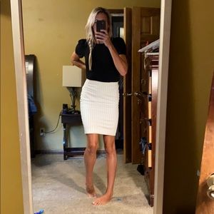 White pin stripe skirt